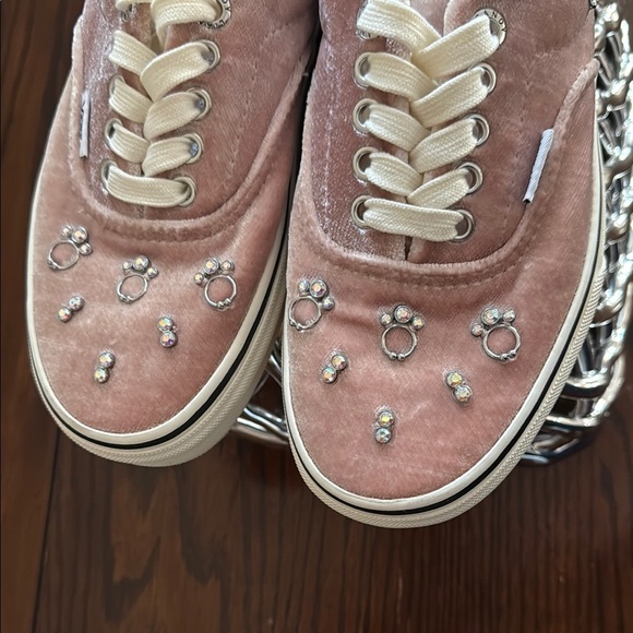 Vans X Sandy Liang Women's Pink Velvet Sneakers - Picture 5 of 6